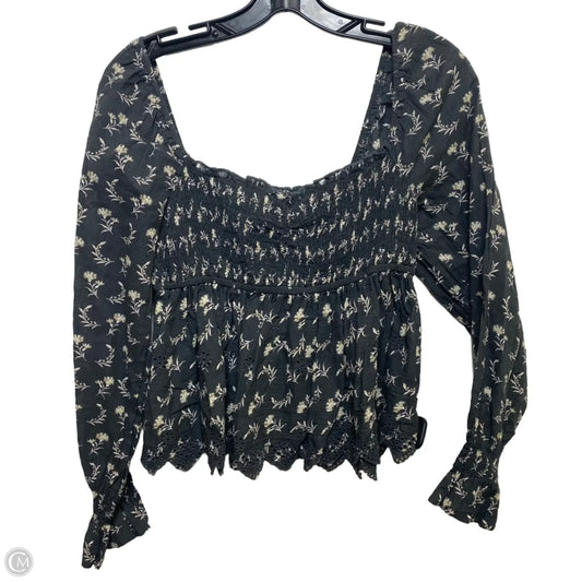 Top Long Sleeve By American Eagle In Grey, Size: S