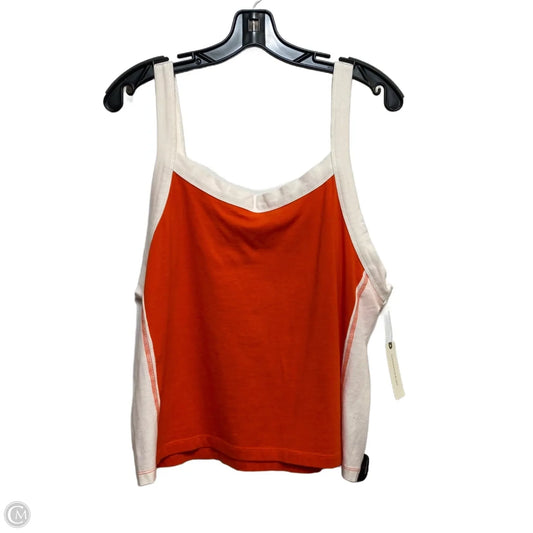 Top Sleeveless By Pilcro In Orange & White, Size: Xl
