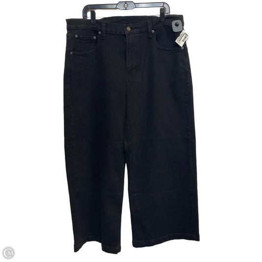 Jeans Wide Leg By Gap In Black Denim, Size: 18