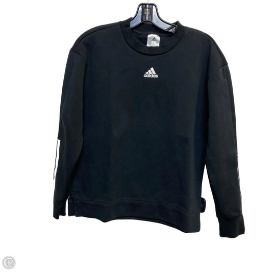 Athletic Top Long Sleeve Crewneck By Adidas In Black, Size: Xs