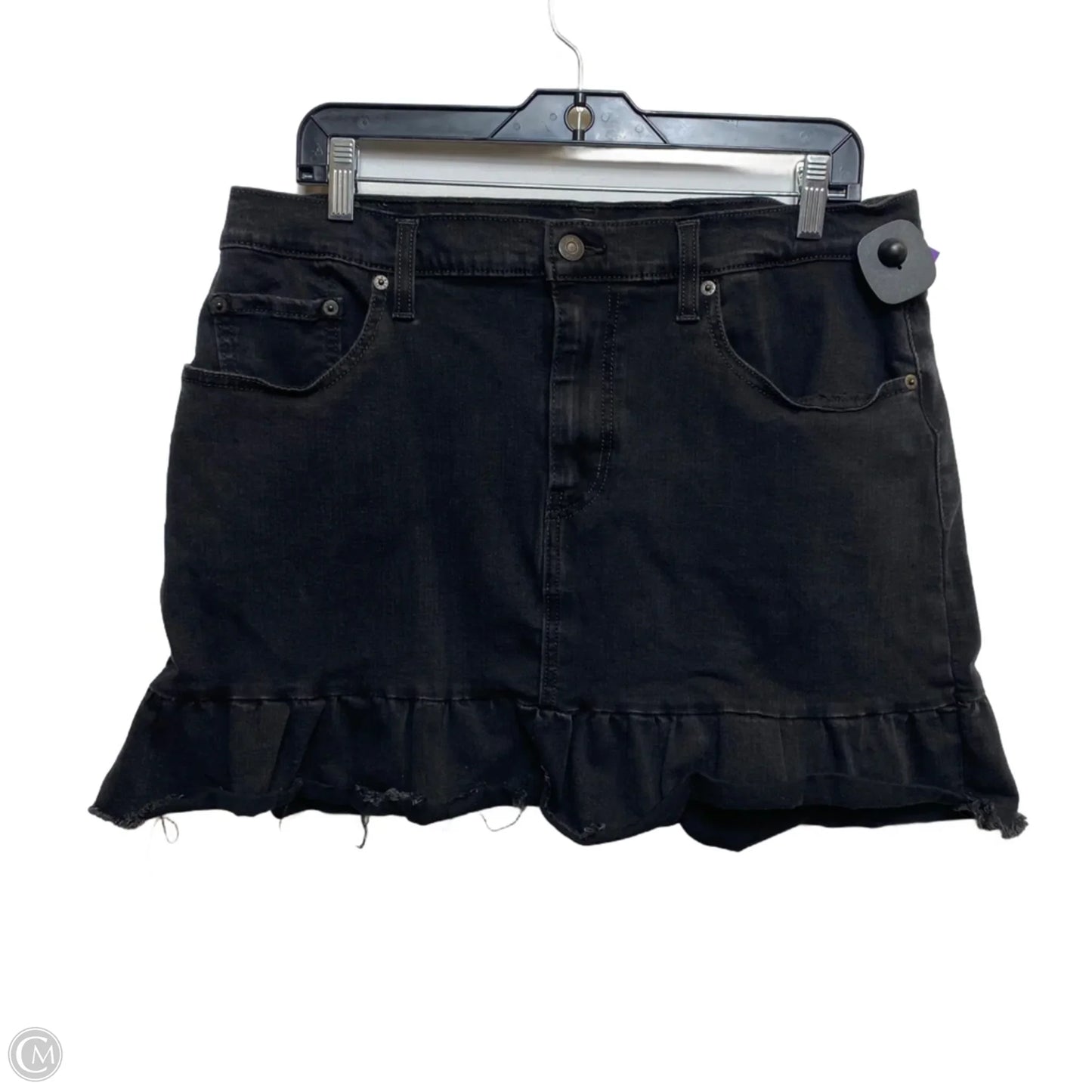 Skirt Mini & Short By Levis In Black Denim, Size: 14