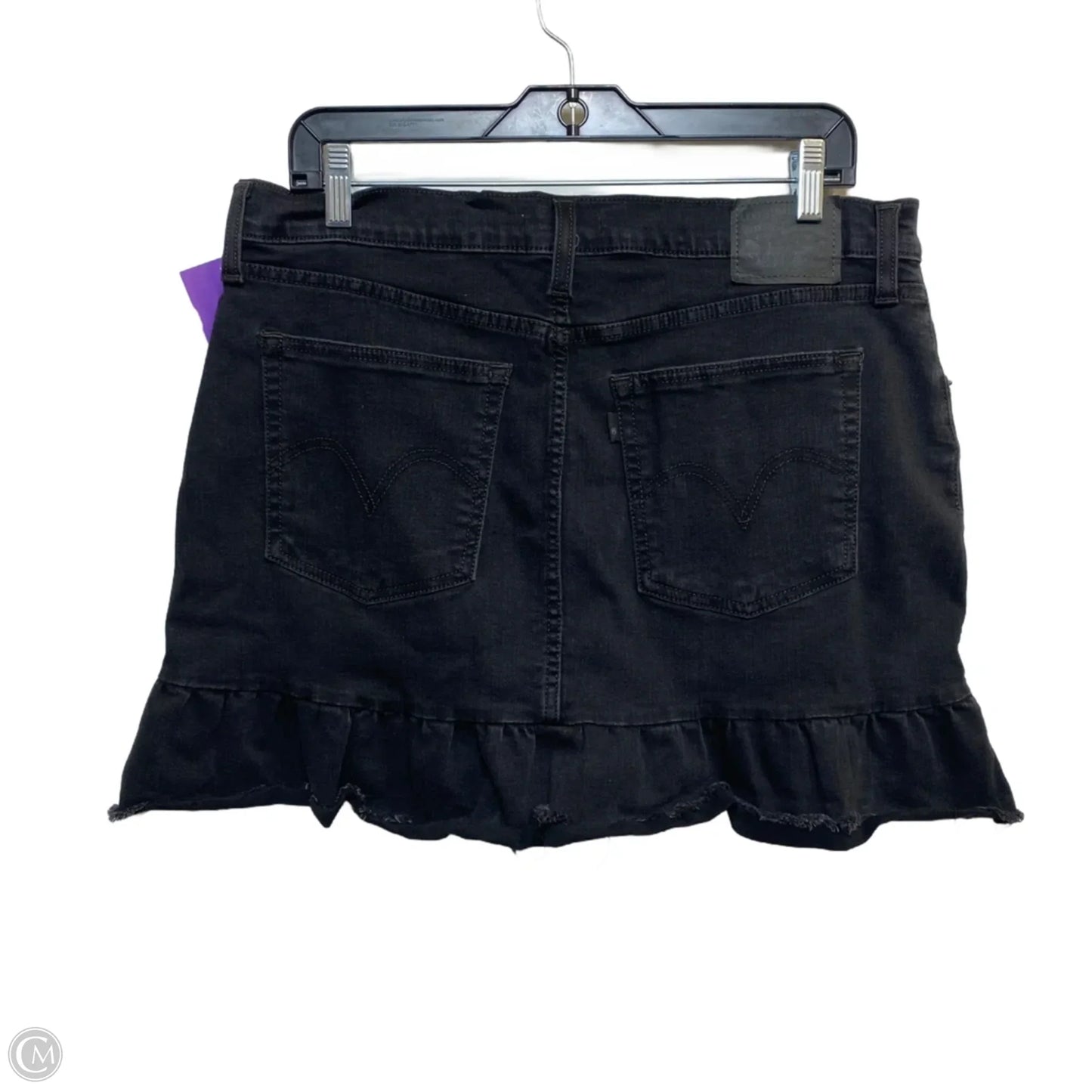 Skirt Mini & Short By Levis In Black Denim, Size: 14