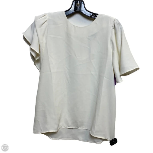 Blouse Short Sleeve By Ann Taylor In Cream, Size: Xs