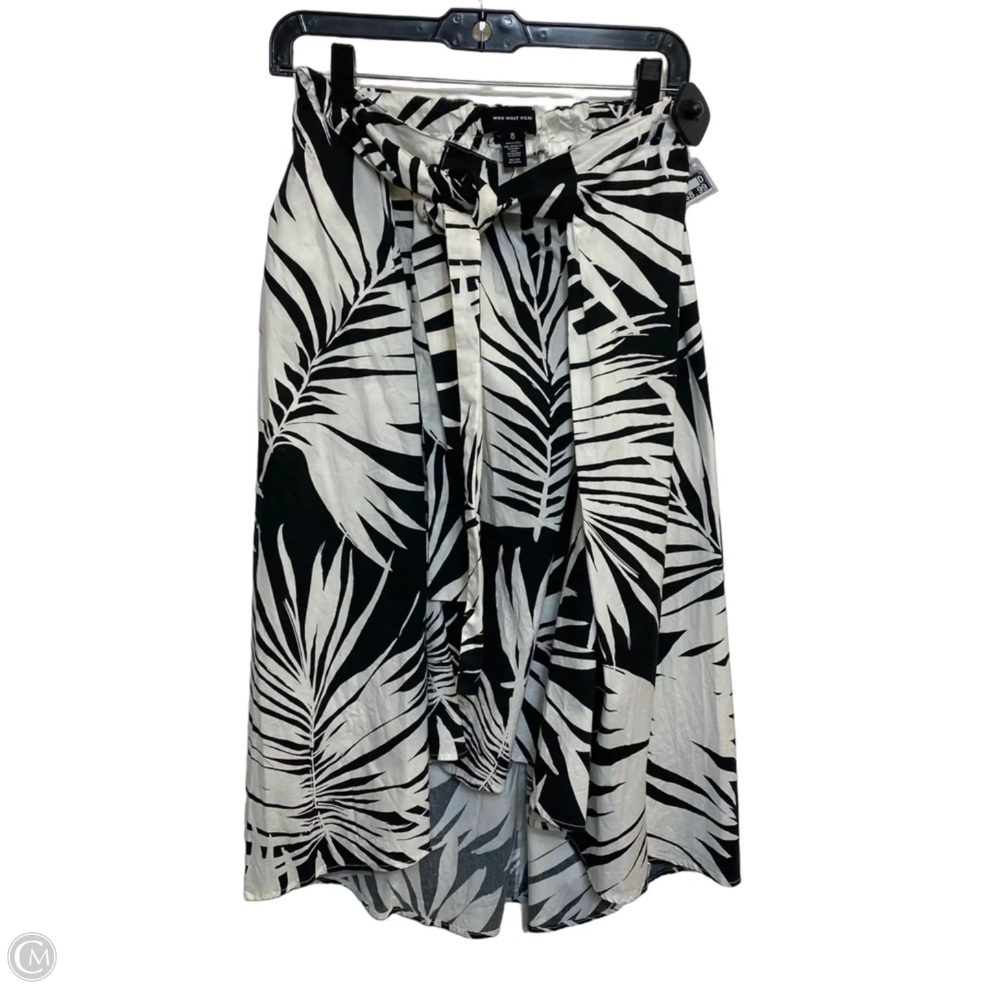 Skirt Midi By Who What Wear In Black & White, Size: M