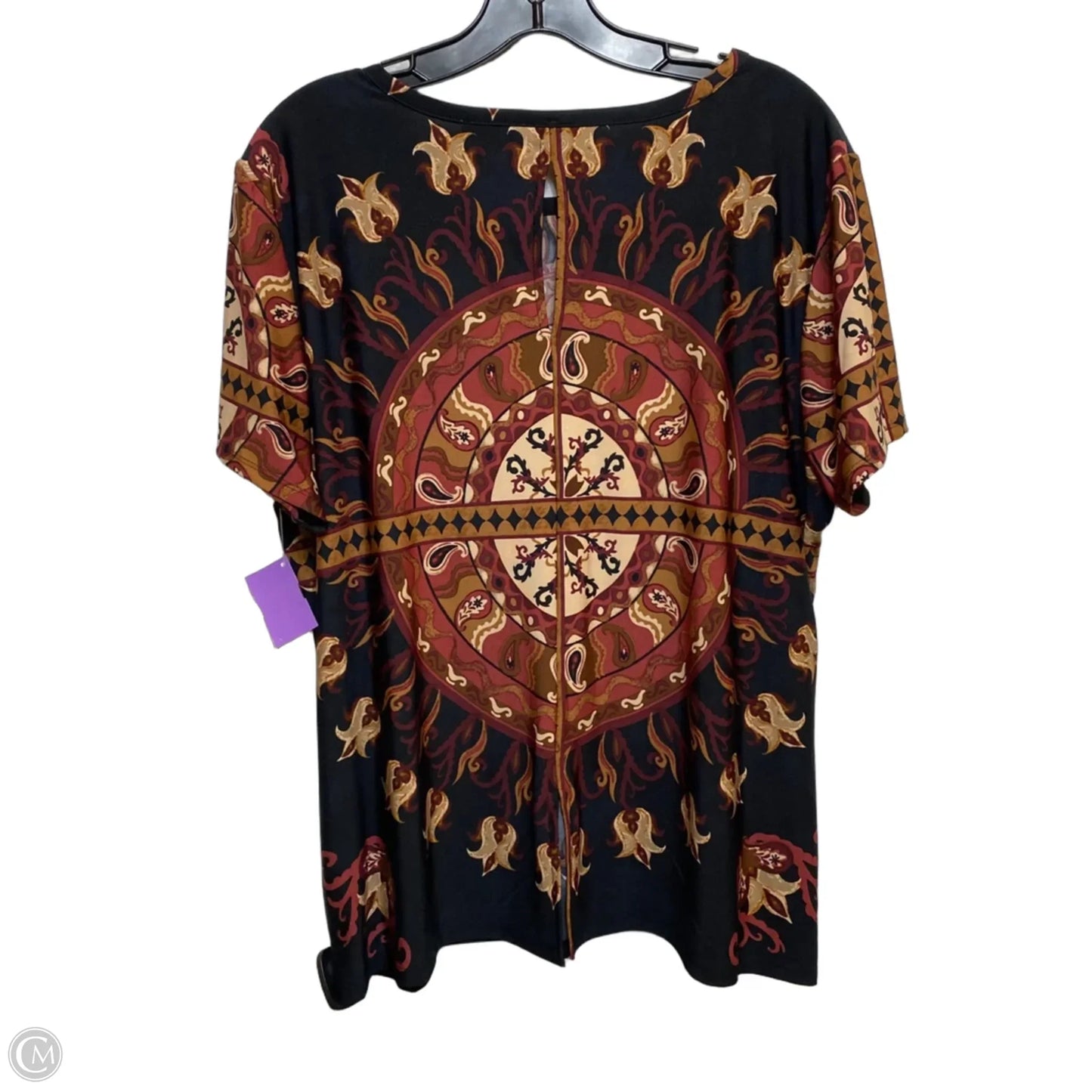 Top Short Sleeve By Vince Camuto In Black & Brown, Size: Xl
