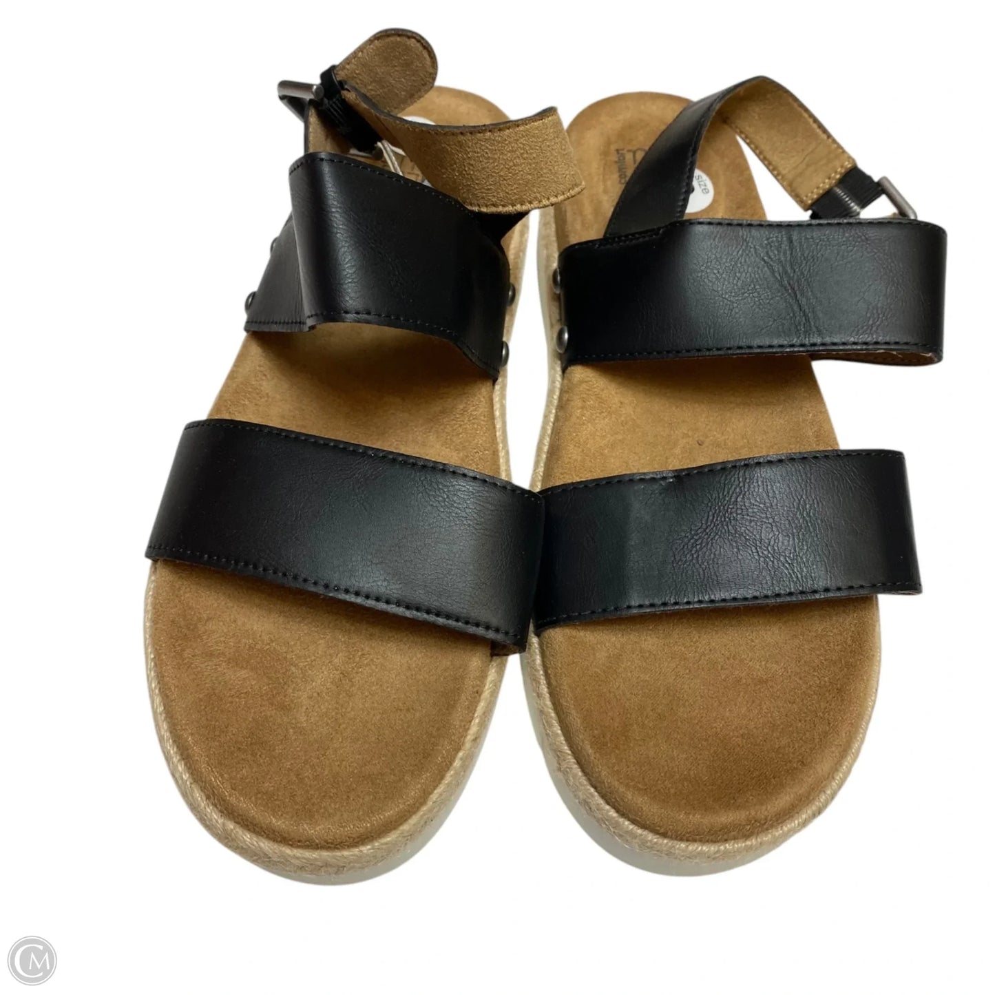 Sandals Heels Platform By Time And Tru In Black, Size: 8