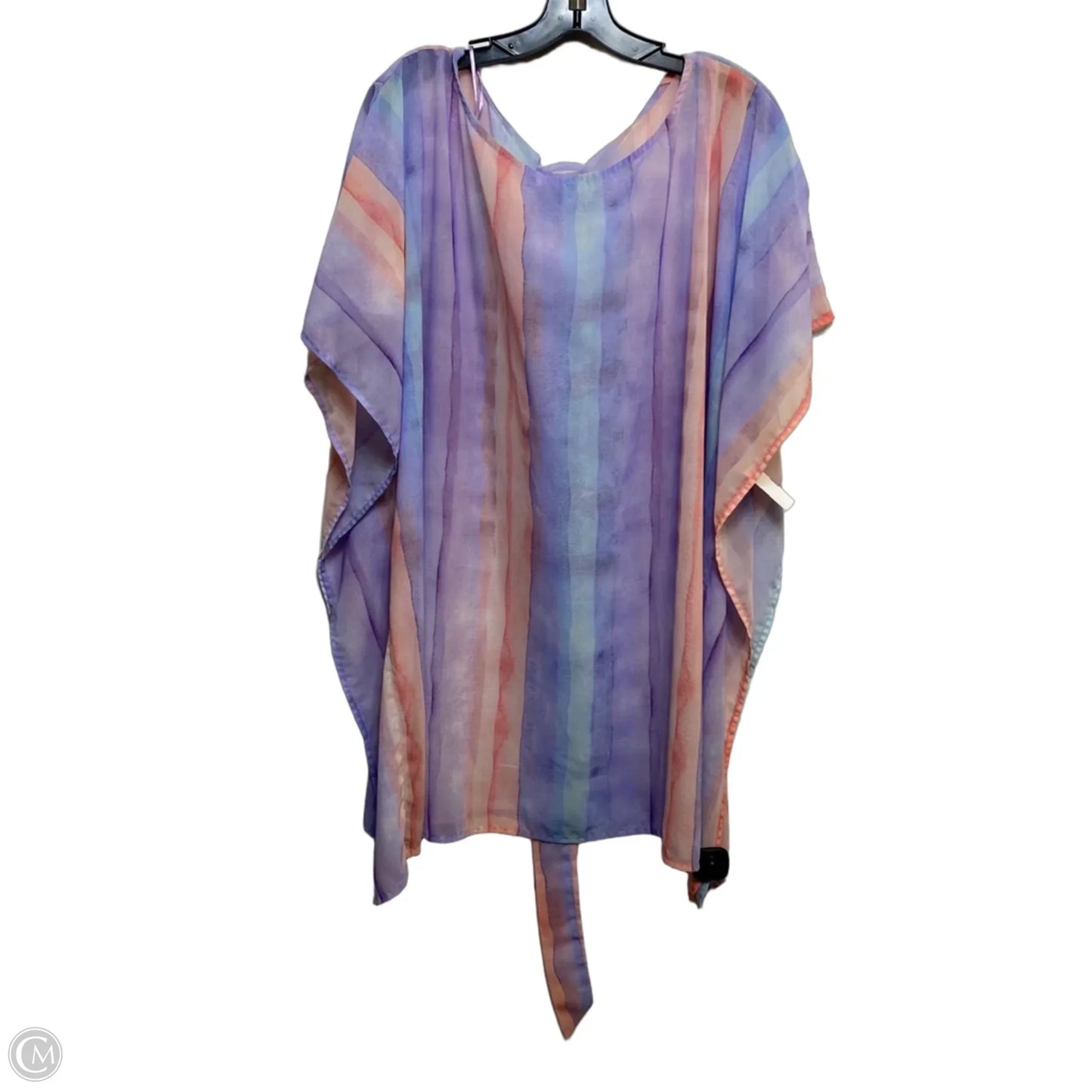 Top Short Sleeve By L Love In Purple, Size: 1x