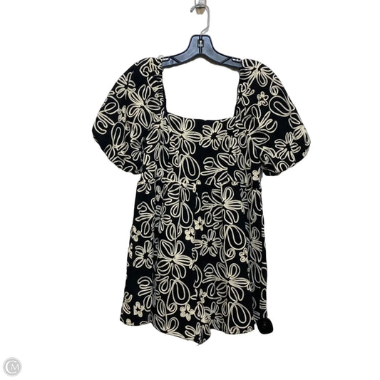 Romper By Clothes Mentor In Blue & Cream, Size: M