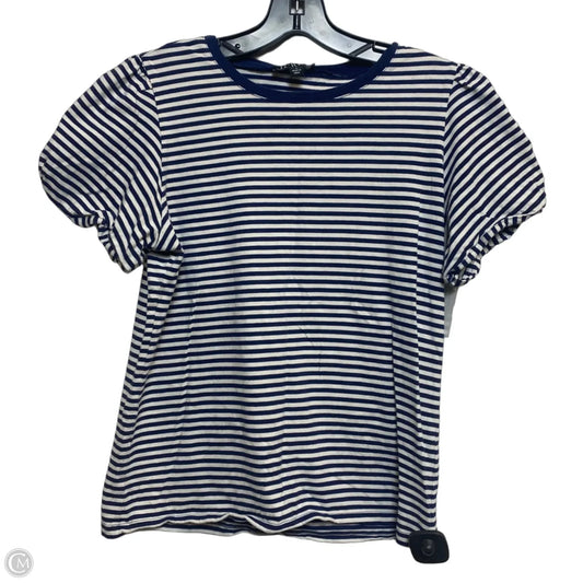 Top Short Sleeve Basic By J. Crew In Blue & White, Size: S
