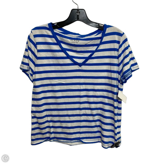 Top Short Sleeve Basic By J. Crew In Blue & White, Size: S