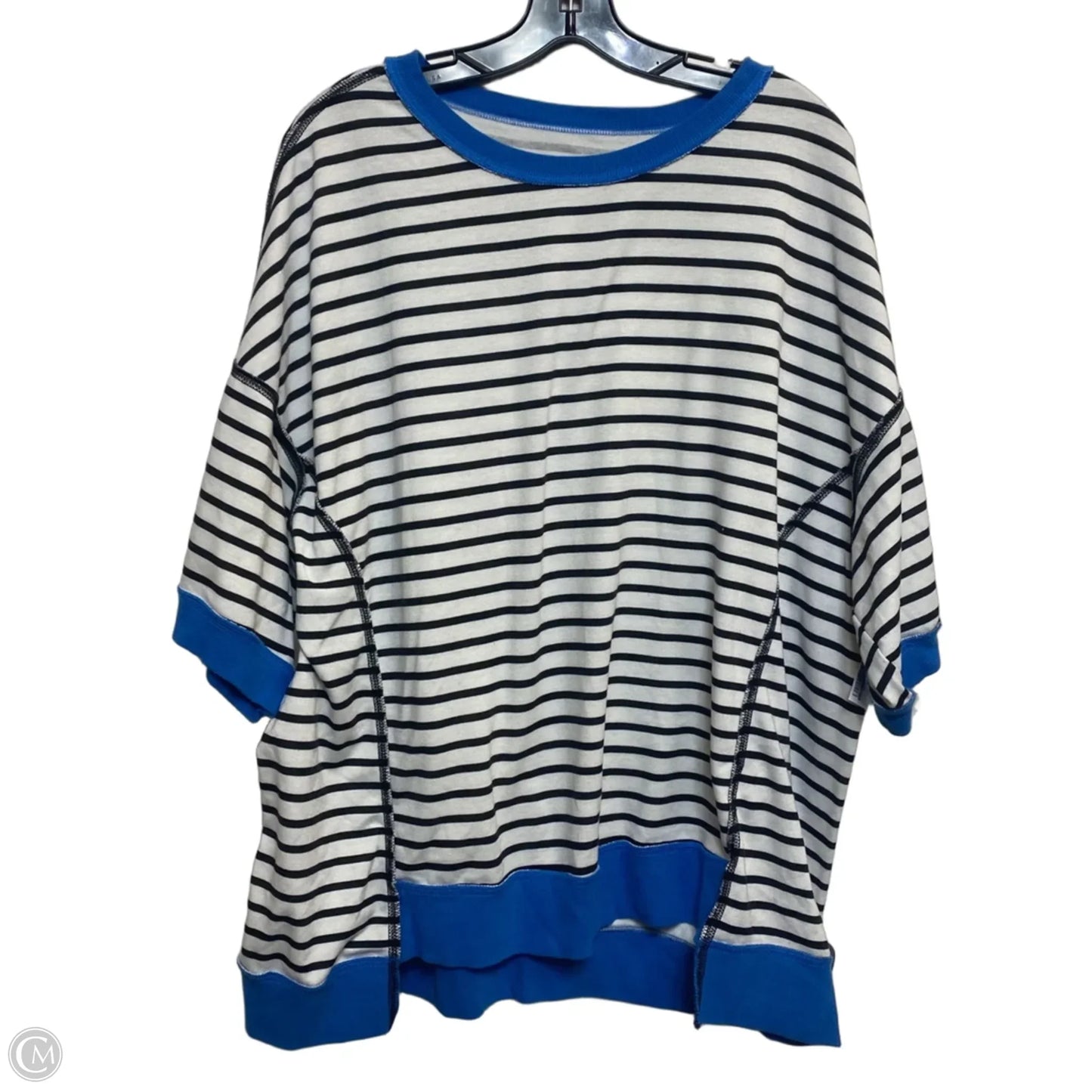 Top Short Sleeve By Cmf In Black & White, Size: Xl