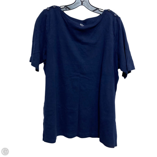 Top Short Sleeve By Kim Rogers In Navy, Size: Xl