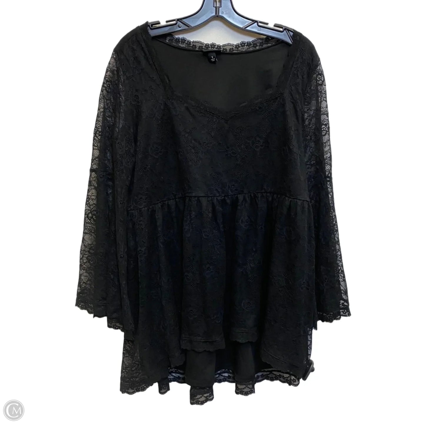 Top Long Sleeve By Torrid In Black, Size: 1x