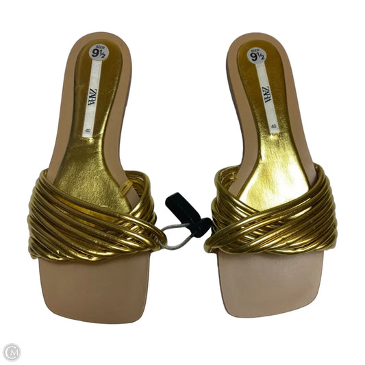 Sandals Flats By Zara In Gold, Size: 9.5