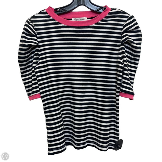 Top Short Sleeve Designer By Rebecca Minkoff In Black & White, Size: S