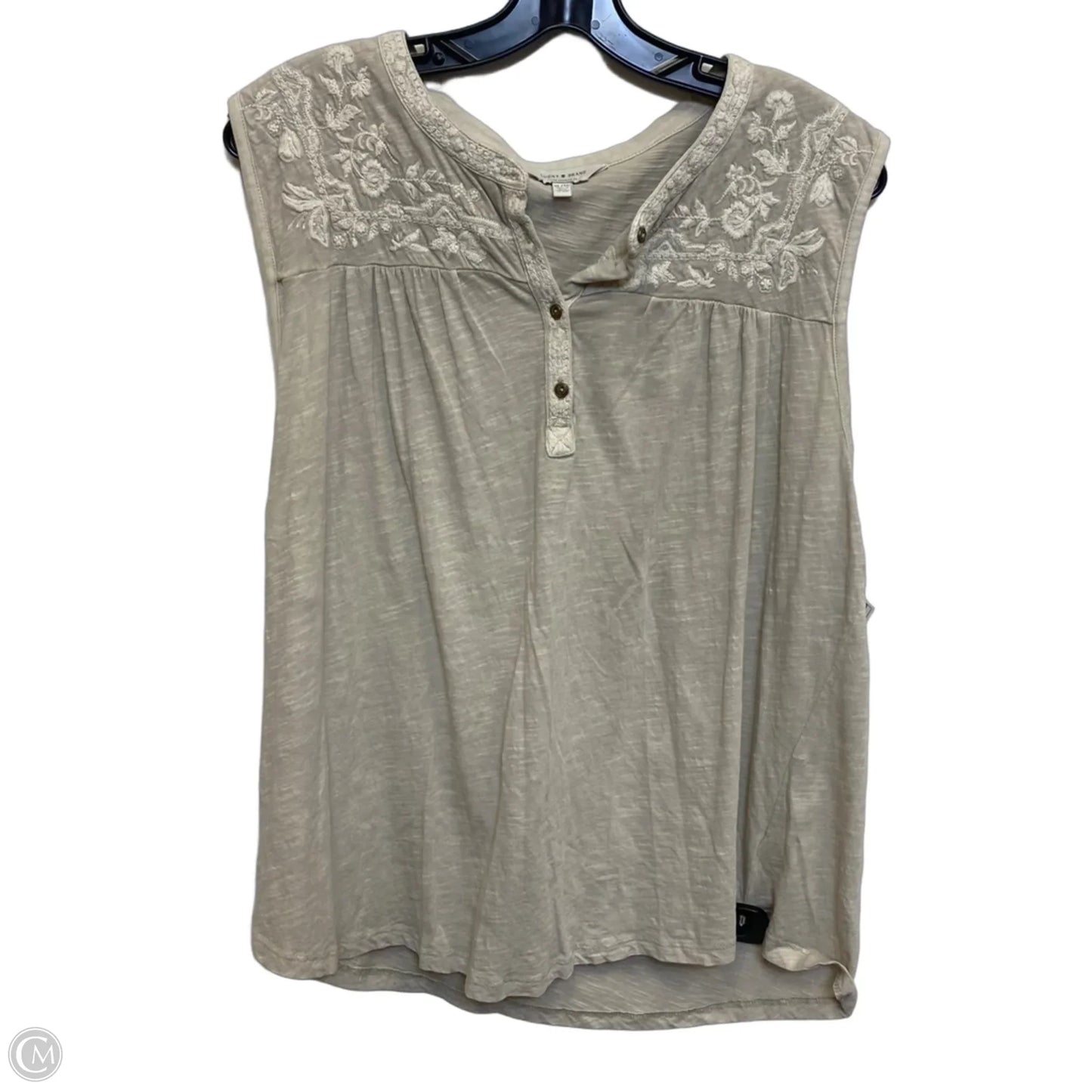 Top Sleeveless By Lucky Brand In Tan, Size: Xl