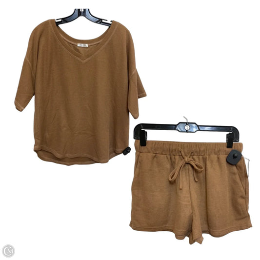 Lounge Set Shorts By Ekouaer In Brown, Size: M