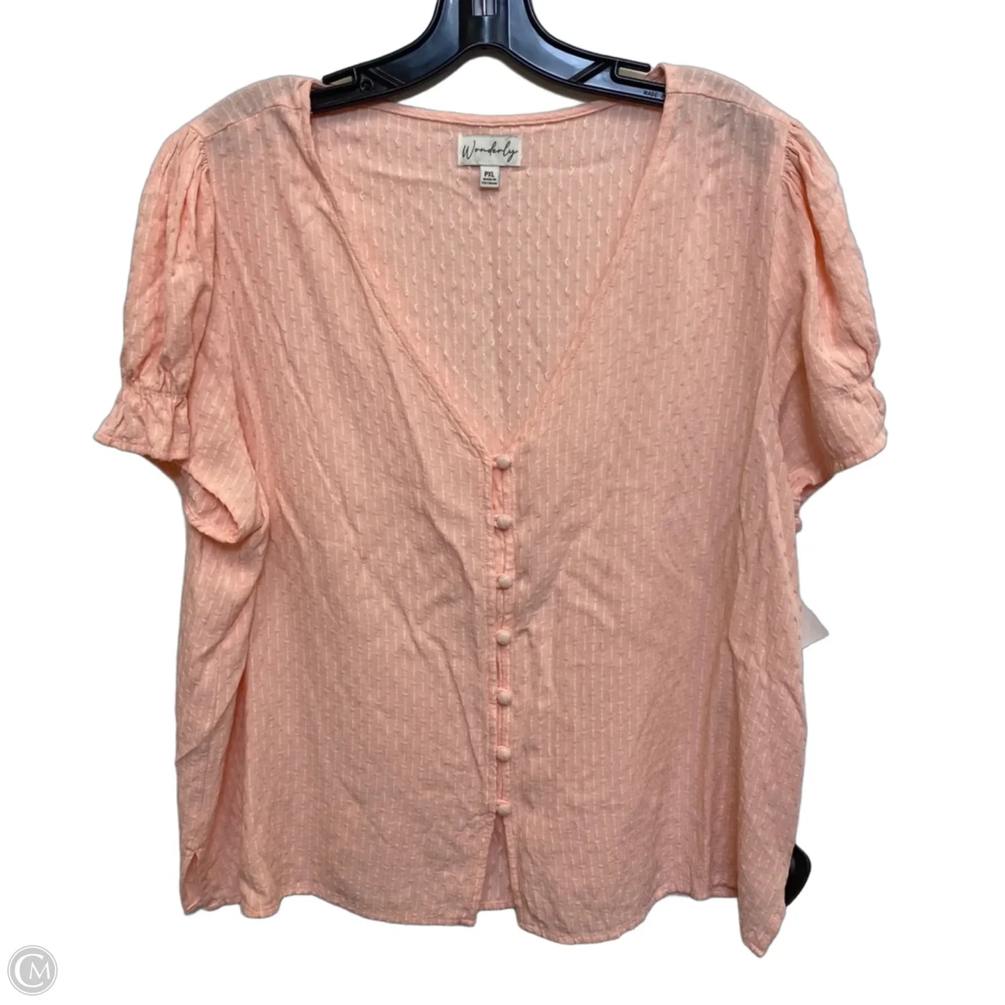 Top Short Sleeve By Wonderly In Peach, Size: Xlp