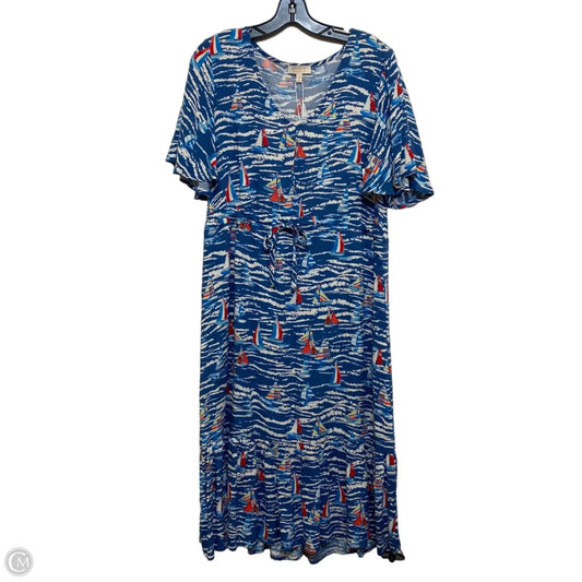 Dress Casual Midi By Chenault In Blue, Size: S