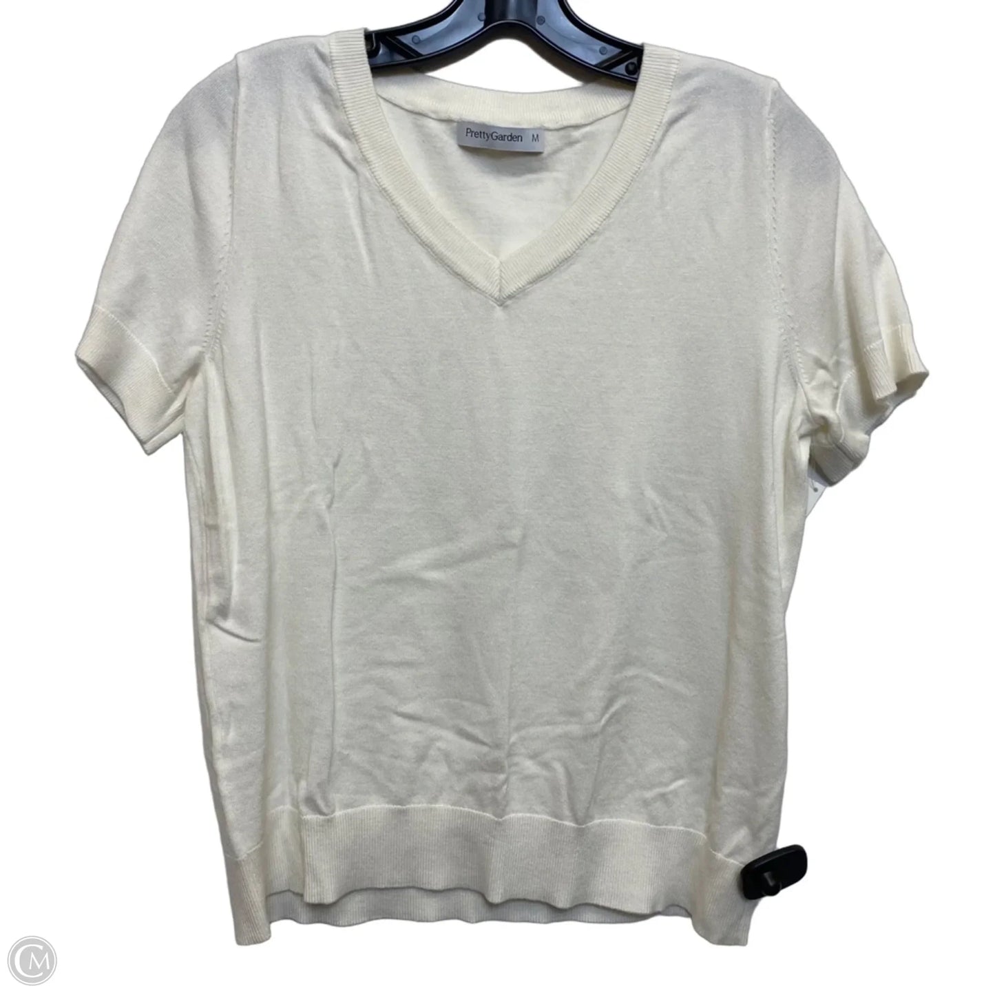 Top Short Sleeve By Prettygarden In Cream, Size: M