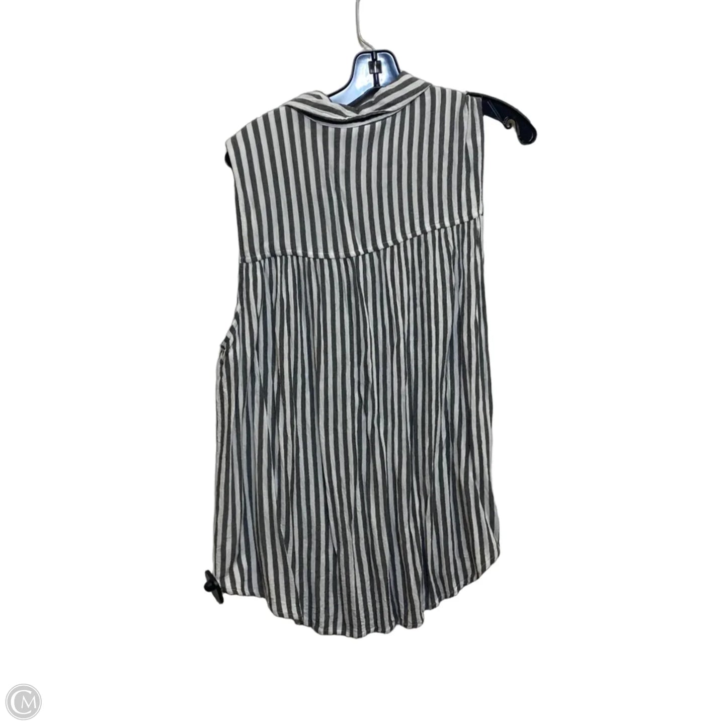 Top Sleeveless By Time And Tru In Grey & White, Size: Xxl