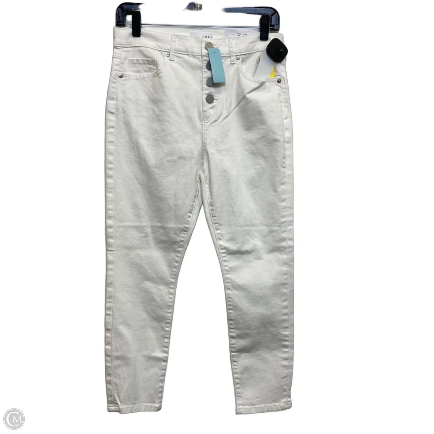 Jeans Skinny By Loft In White Denim, Size: 6p
