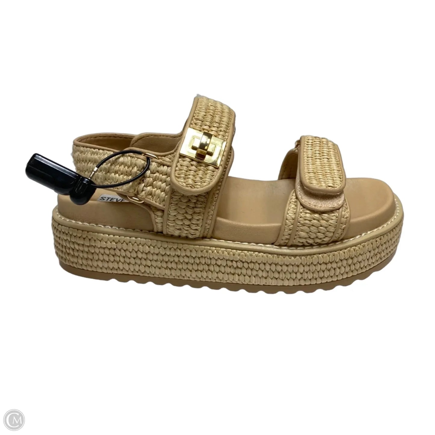 Sandals Heels Platform By Steve Madden In Tan, Size: 7.5