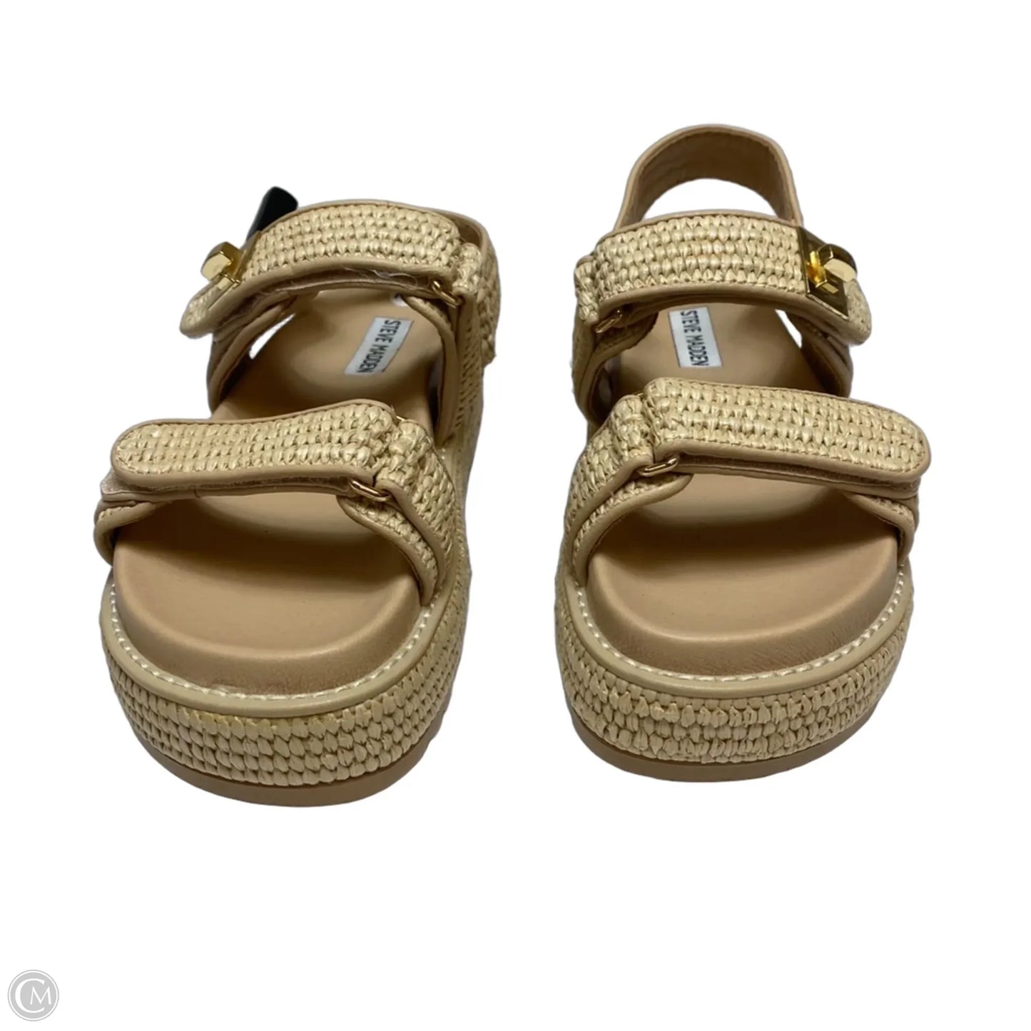 Sandals Heels Platform By Steve Madden In Tan, Size: 7.5
