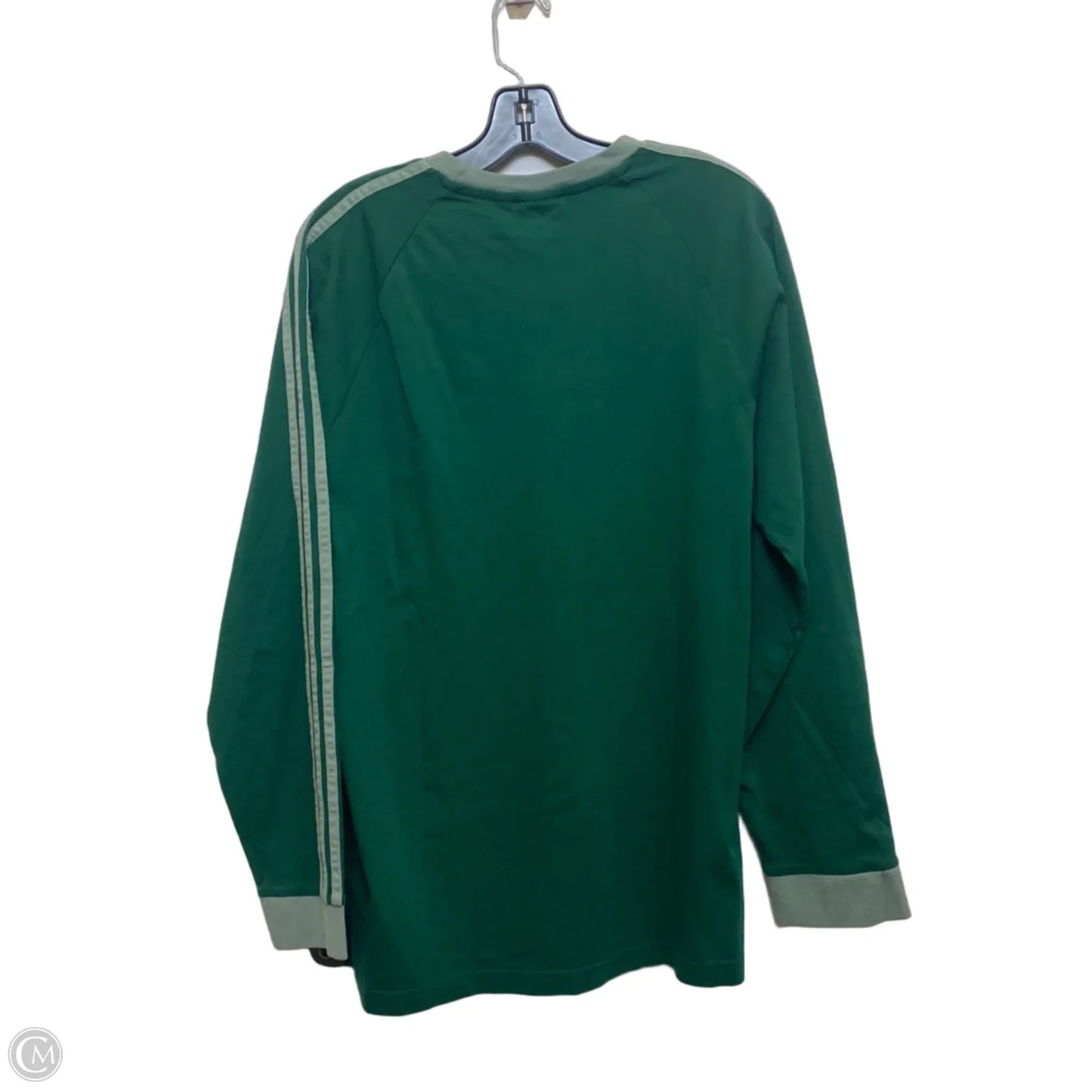 Athletic Top Long Sleeve Crewneck By Adidas In Green, Size: L