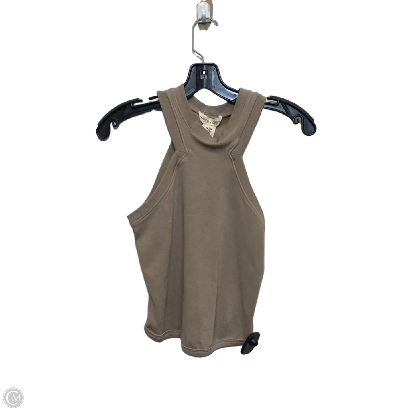 Top Sleeveless By Happily Grey In Tan, Size: M