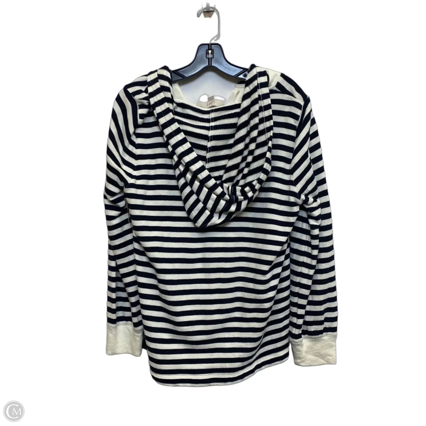 Sweatshirt Hoodie By Loft In Striped Pattern, Size: L