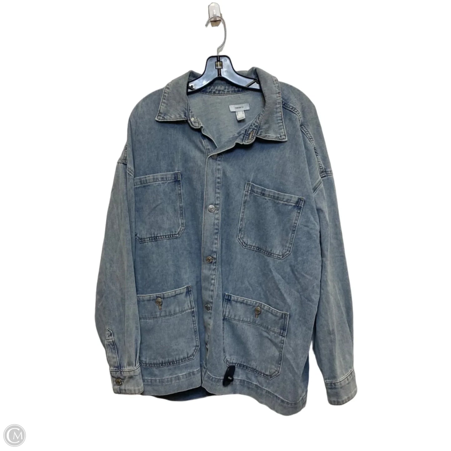 Jacket Denim By Forever 21 In Blue Denim, Size: 1x
