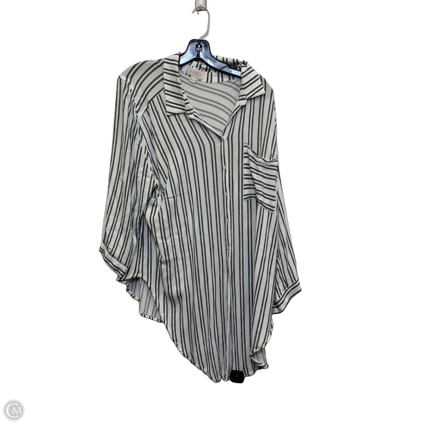 Top Long Sleeve By Vixbe In Black & White, Size: Xxl