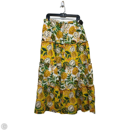 Skirt Designer By Farm Rio In Green & White, Size: L