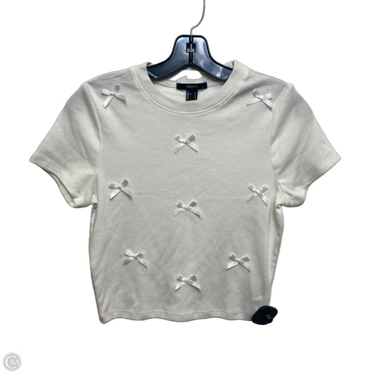 Top Short Sleeve By Forever 21 In White, Size: S