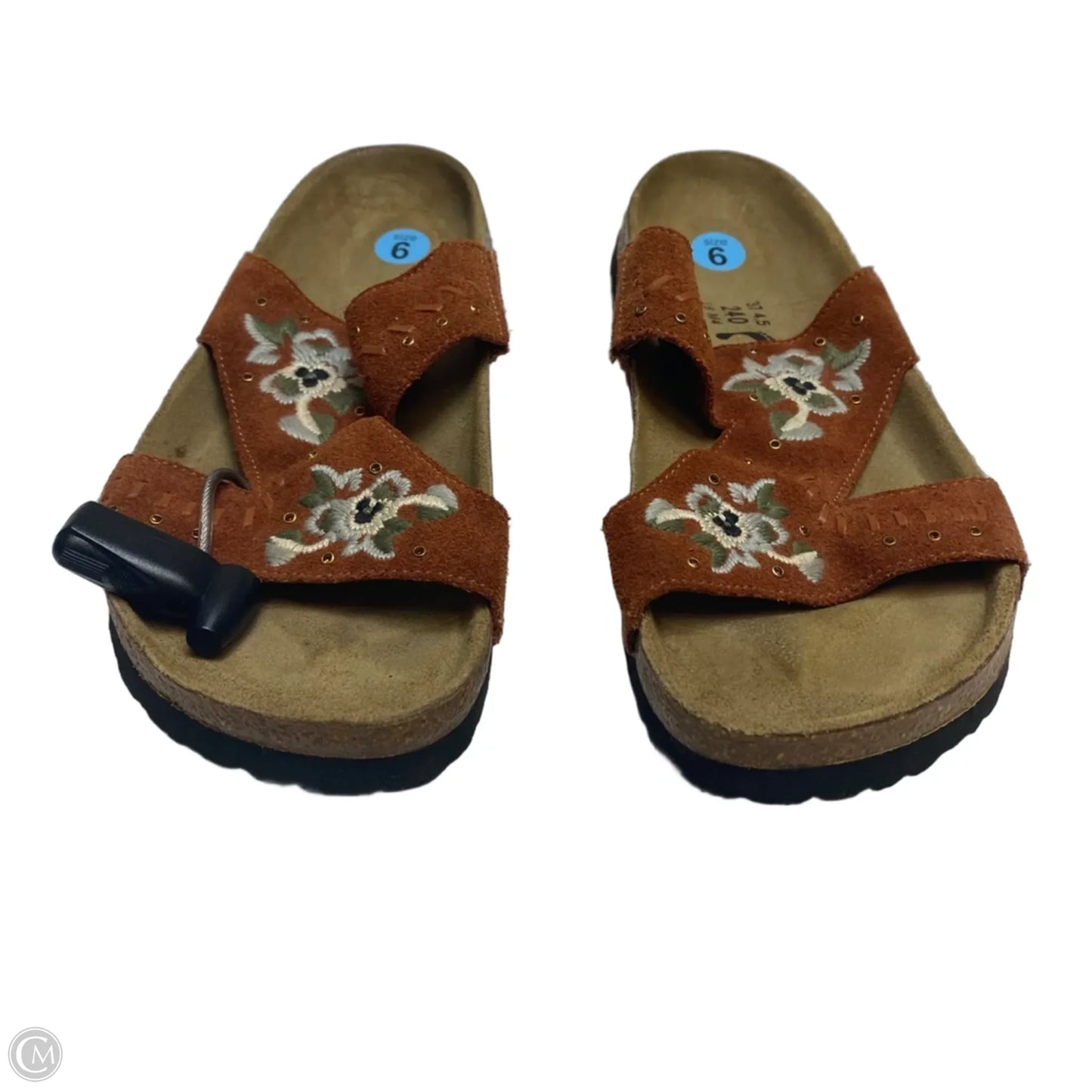 Sandals Flats By Birkenstock In Brown, Size: 6