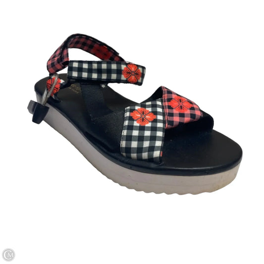Sandals Designer By Kate Spade In Black & Pink, Size: 7