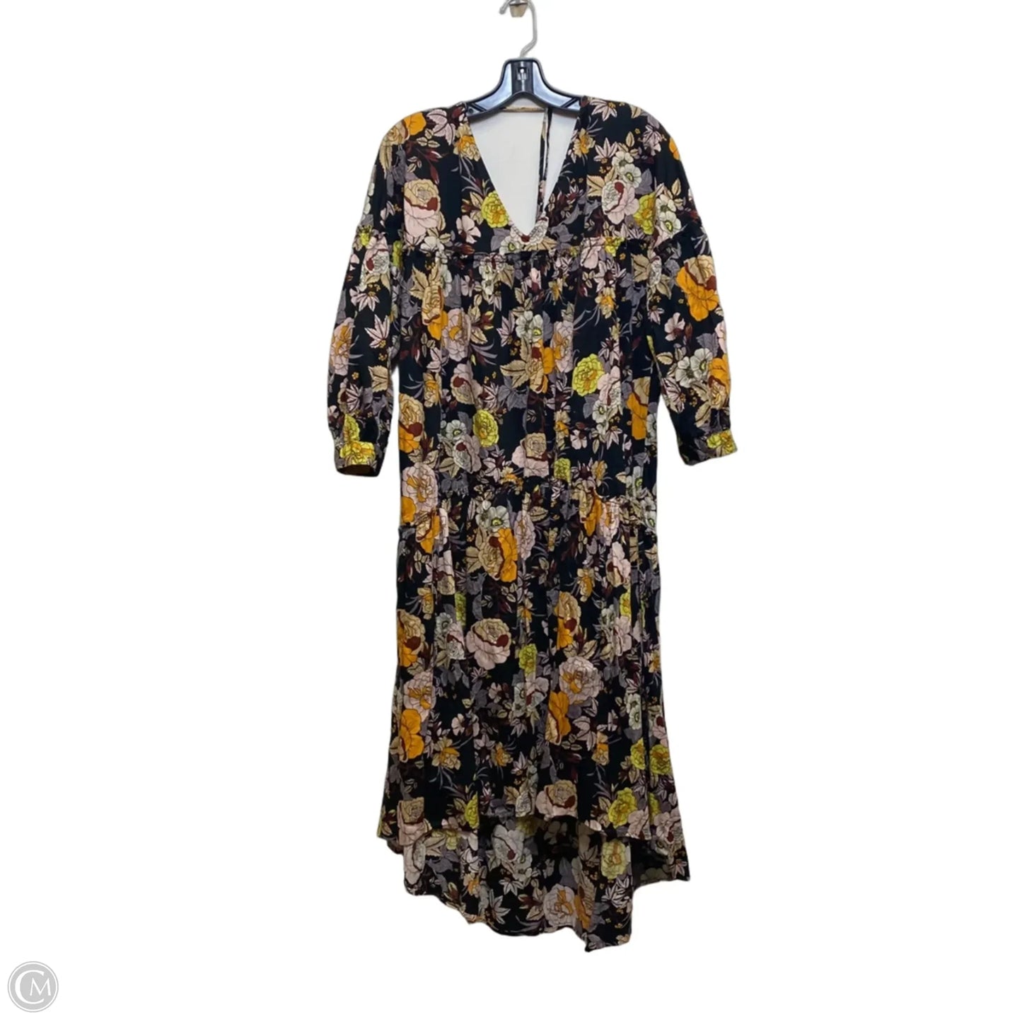Dress Casual Maxi By Who What Wear In Black & Orange, Size: S