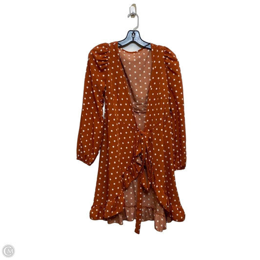 Dress Casual Short By Shein In Brown & Cream, Size: S