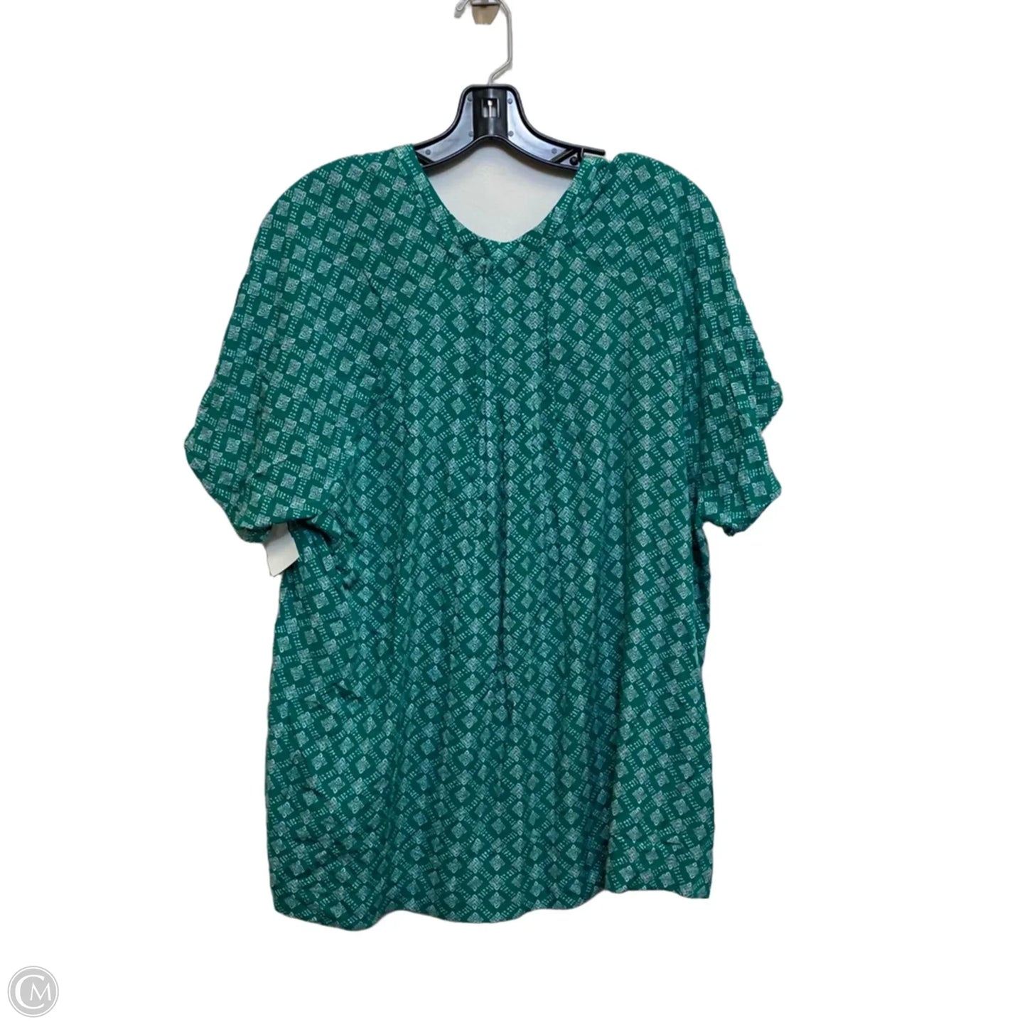 Top Short Sleeve By Old Navy In Green & White, Size: Xxl