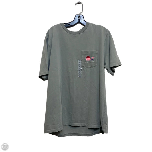 Top Short Sleeve Designer By Vineyard Vines In Grey, Size: L