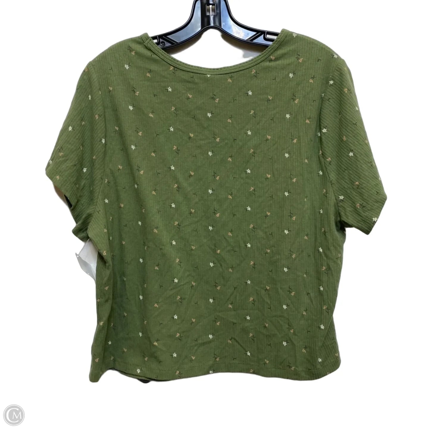 Top Short Sleeve By Old Navy In Green & Tan, Size: 2x