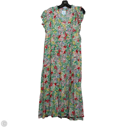 Dress Casual Maxi By Clothes Mentor In Green & Pink, Size: M