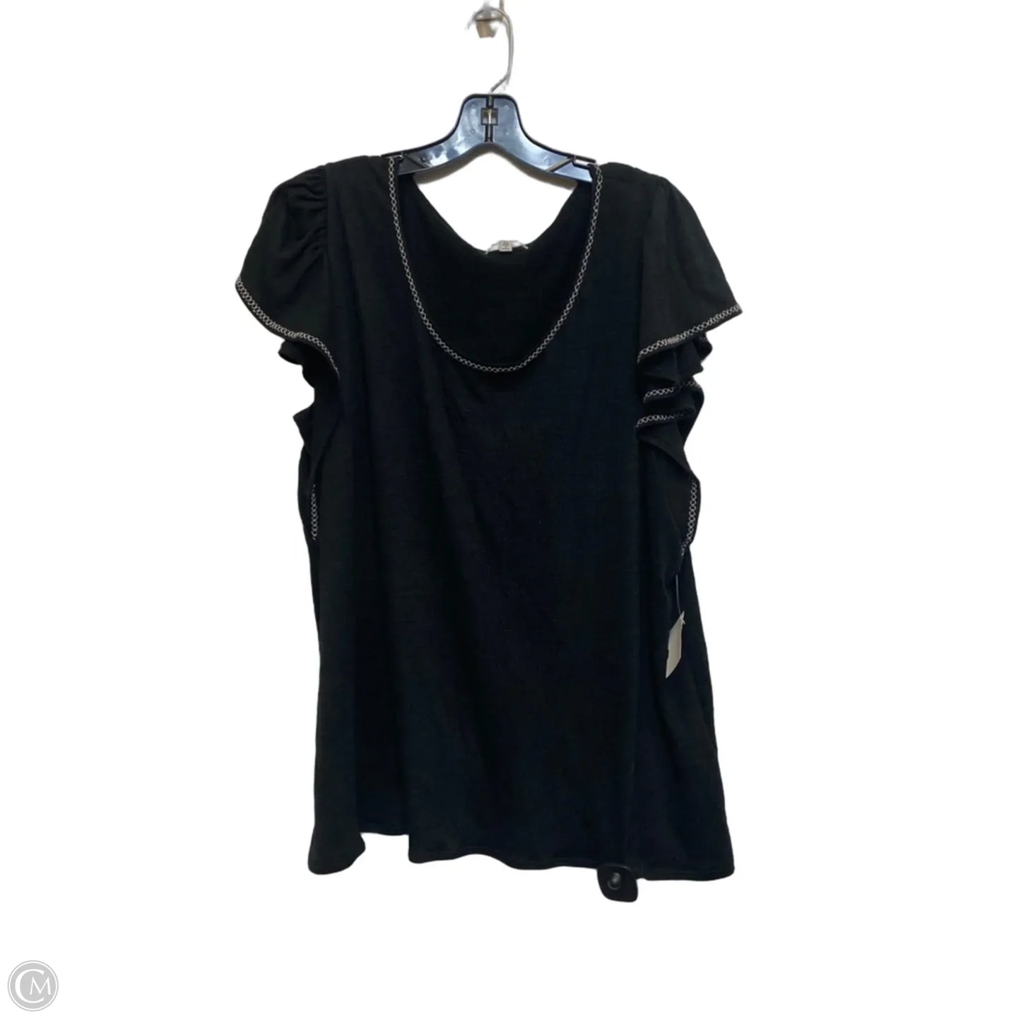 Top Short Sleeve By Max Studio In Black, Size: 2x