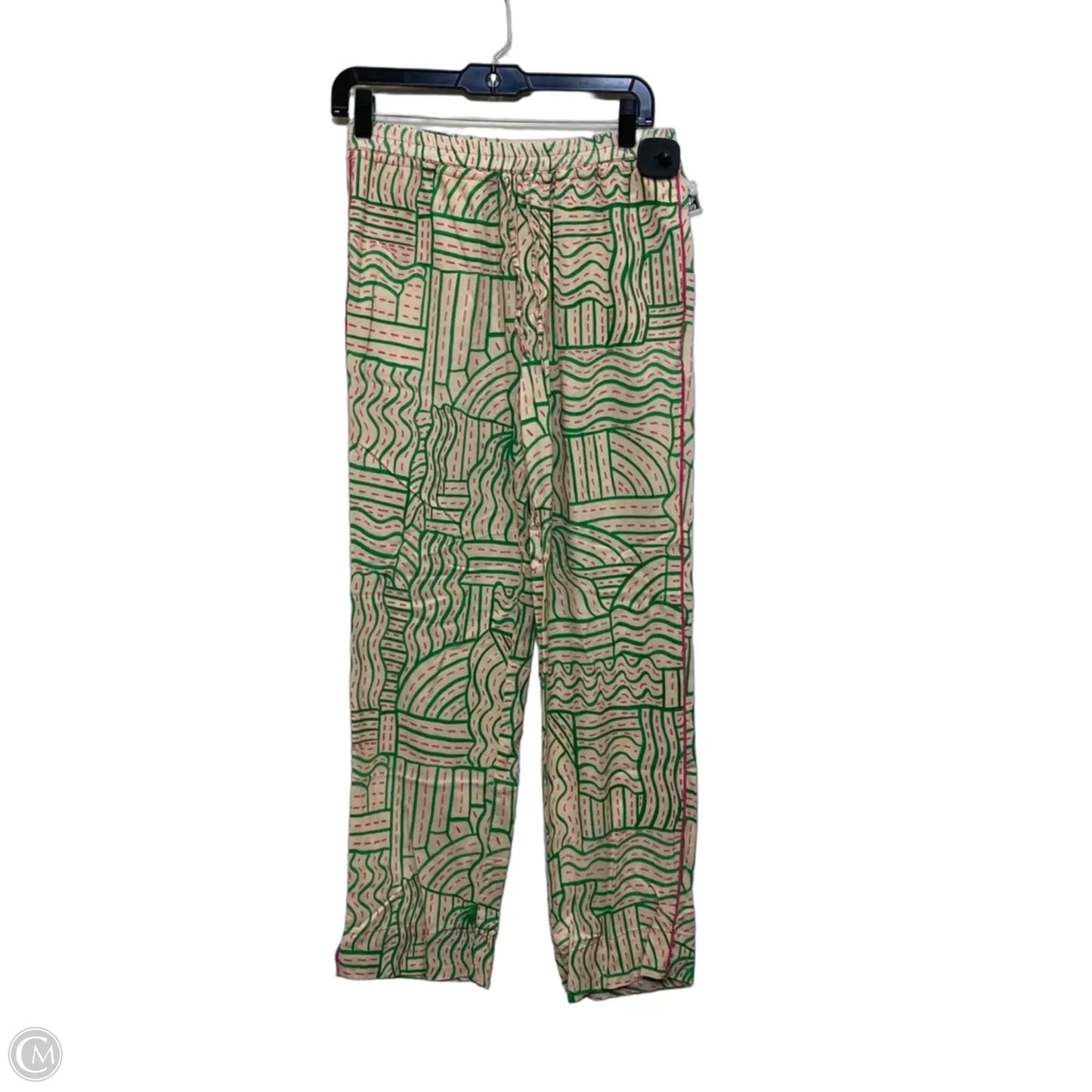 Pants Linen By Zara In Cream & Pink, Size: M