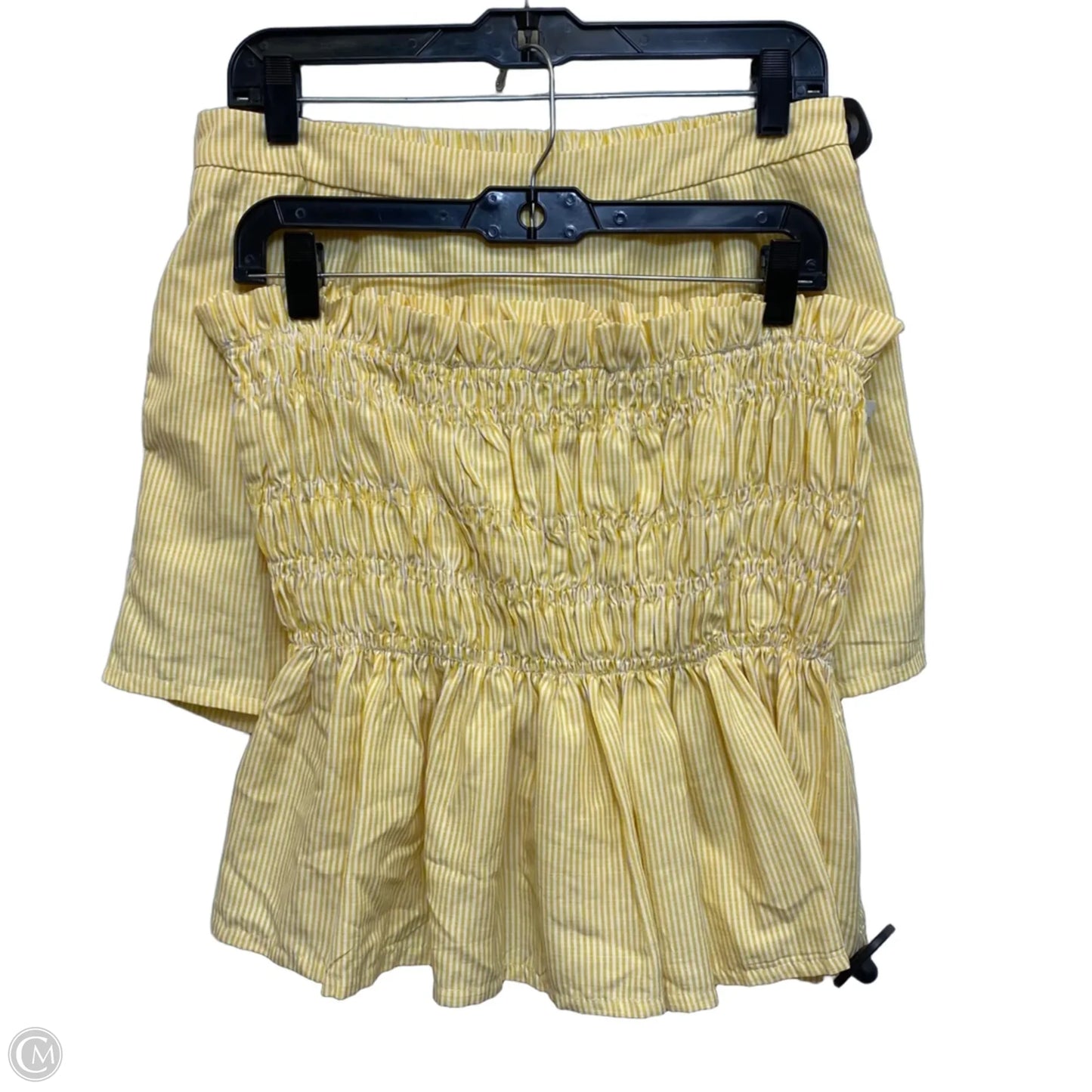 Shorts Set By Cmf In White & Yellow, Size: Xl