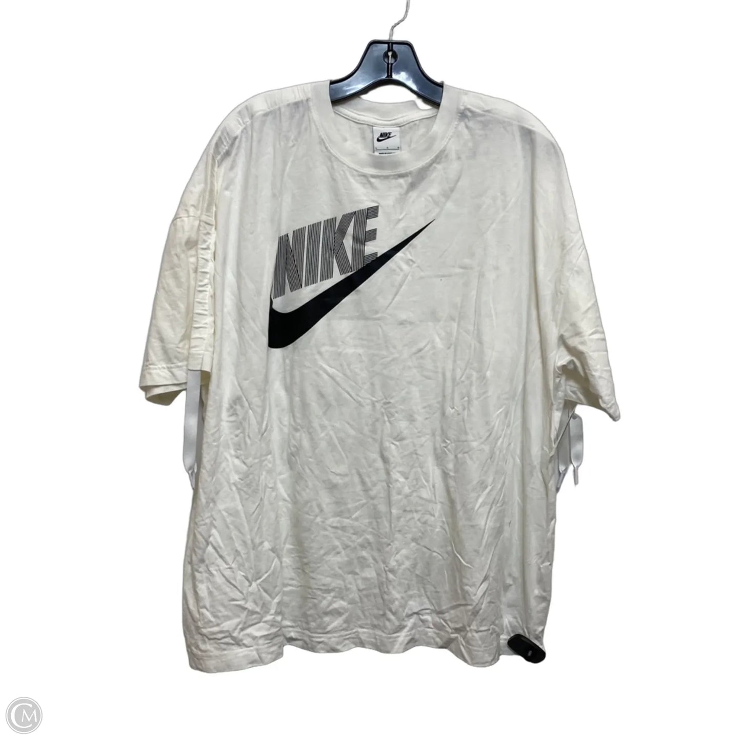 Athletic Top Short Sleeve By Nike Apparel In White, Size: L