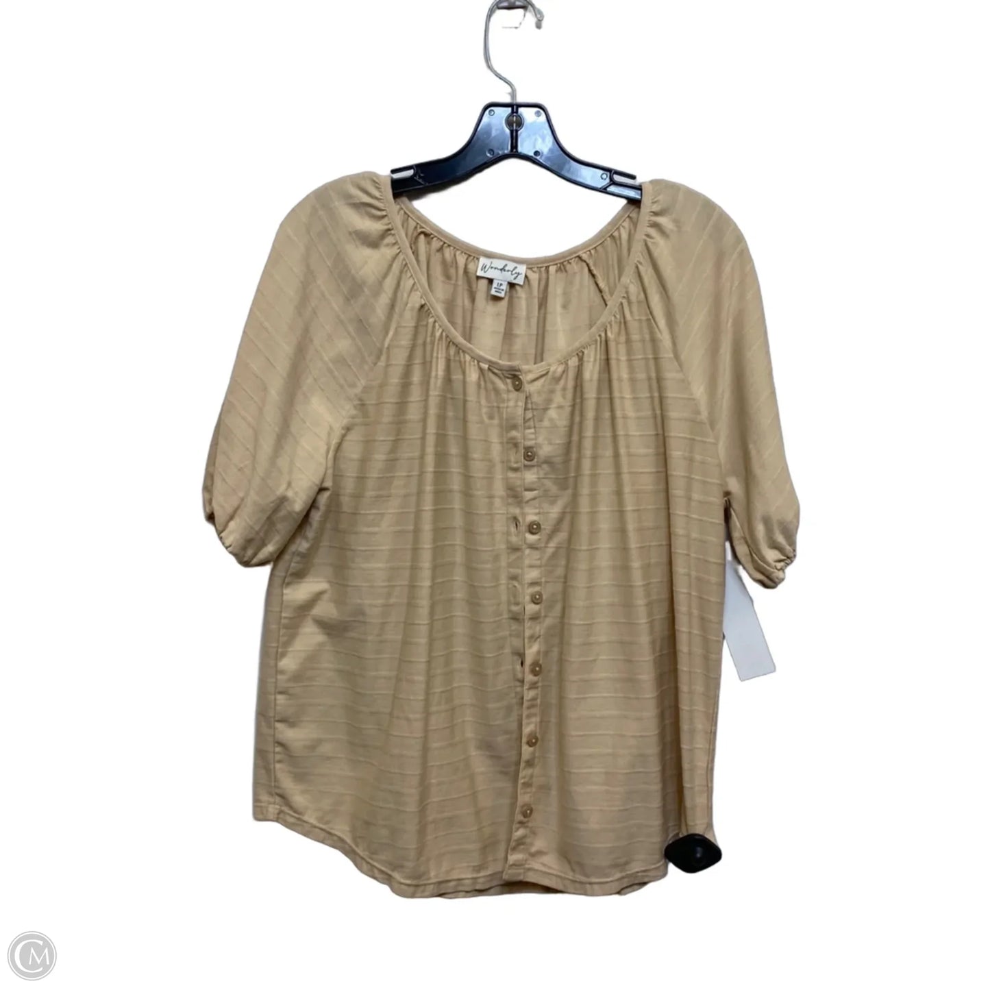 Top Short Sleeve By Wonderly In Cream, Size: Lp