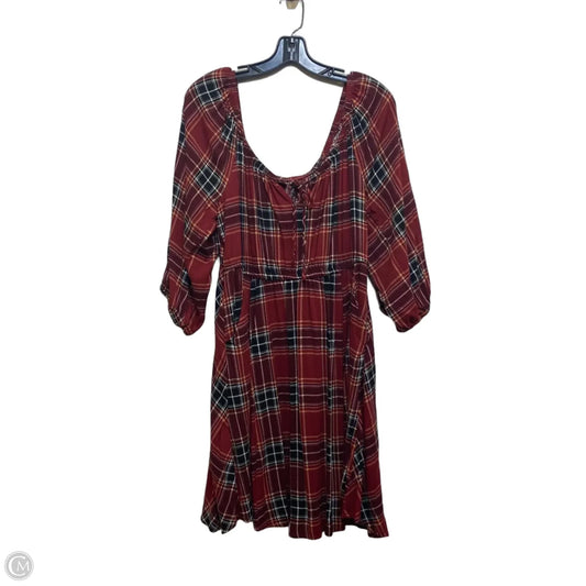 Dress Casual Short By Torrid In Red & Tan, Size: Xl
