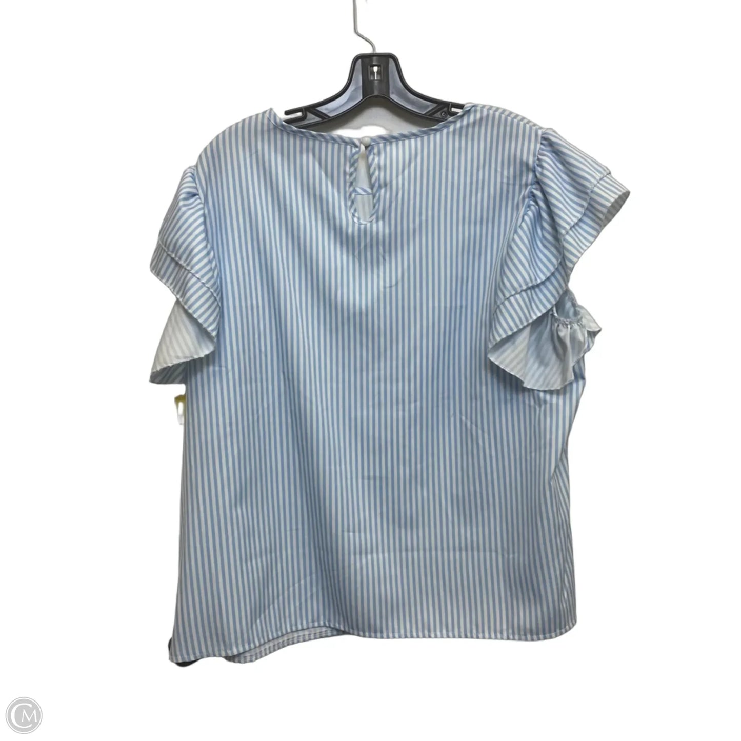Top Short Sleeve By Clothes Mentor In Blue & White, Size: Xxl